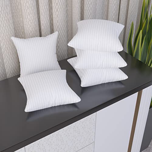 Image of LA VERNE Luxury Premium Cloth Microfibre Blown Technology Filled Cushion Filler Pack of 5 (16 inchX16 inch) (White)