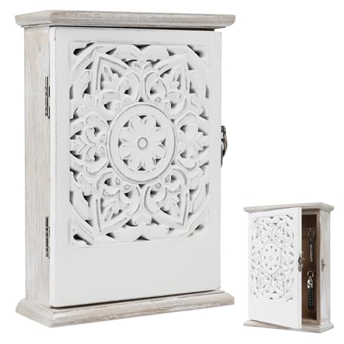 TOWEBOORY ؐL[{bNX Ǌ| 6{[  hA u O AeB[N L[z_[  X^h 26x20x6cm  tbN ItBXpi qɗp Ɩp Wooden Key Cabinet (Be[WzCg)