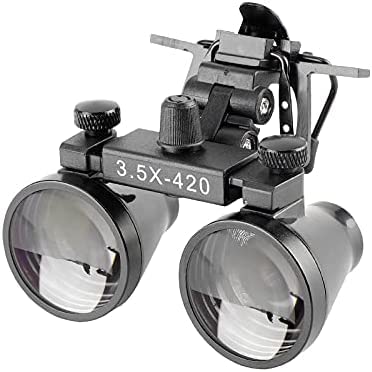 Loupes Binocular Magnifier Pupil Adjustable Magnifying Glass Optical Lens with Clip Magnifying Glass Magnifier (3.5X)