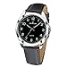 Produktbild Atrium Herren Armbanduhr Klassisch Sehr Deutlich Silberfarben Analog Quarz mit Leder Armband Schwarz A10-11