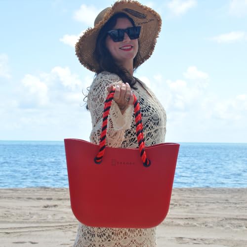 Image of Rubber tote bag for women lightweight | EVA beach bag waterproof | Inner bag |Three pairs of handles