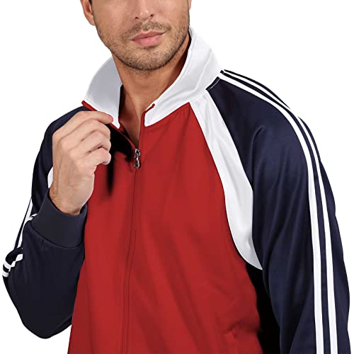 Sun Lorence Men's Athletic Running Tracksuit Set Casual Full Zip Jogging Sweat Suit4