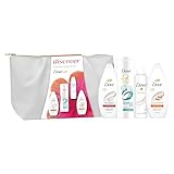 Dove Gift Set Discover Ultimate Beauty Bag Collection with two body washes, a body lotion, an anti-perspirant and a Beauty Bag perfect gifts for her 4 piece