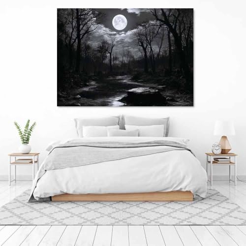 Toile décoration murale ruisseau de lune pour salon et chambre