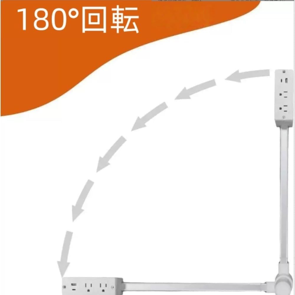 電源エクステンダー USB ポート付き 180° 回転 コンセント延長コード 延長タップ 安全スイ 【Bender】