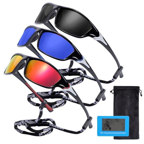Lunettes de soleil polarisées sport Risipu lot de 3 paires protection UV400
