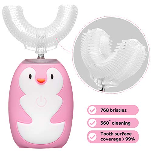 Sunartec Ultrasonic Electric 360 Toothbrush For Kids Teeth Whitening Kits With Music Reminder, 3 Modes Gums Care Sonic Toothbrushes For Children's Gifts 2 Brushheads (Black) #TOP4