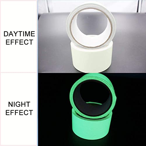 Image of UCRAVO Glow in The Dark Green Light Luminous Radium Tape Sticker, Removable Waterproof Photoluminescent Glow in The Dark Safety Tape,for Home, Office,Party Wall Decorative Sticker (Green)