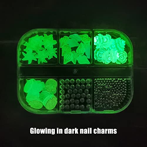 Luminous Nail Rhinestones Skull Skeleton 3D Nail Charms Glow In Dark Nail Art 3D Nails Gems Stone Sea Stars Summer Nail Decoration 3D Acrylic Flower For Nails Pearls Gold Beads Manicure Accessories #TOP1