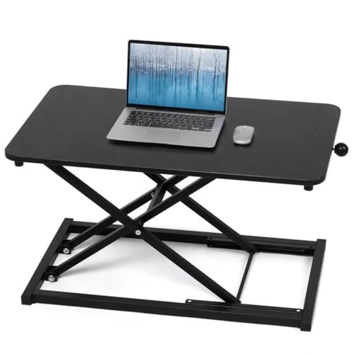 Rxrpexjke Height Adjustable Standing Desk Converter,Keyboard Riser for Stand Up Desk Riser,Computer Keyboard Stand for Desktop,Computer Workstations Home Office Portable Table Black Size 23.6 Inch