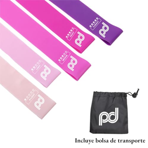 Bandas Elásticas Musculación, Cintas con 5 Niveles de Resistencia, Fitness, Gomas Antideslizantes, Pack de 5, para Gym, Yoga, Crossfit, Pilates o Ejercio en Casa - imagen 8