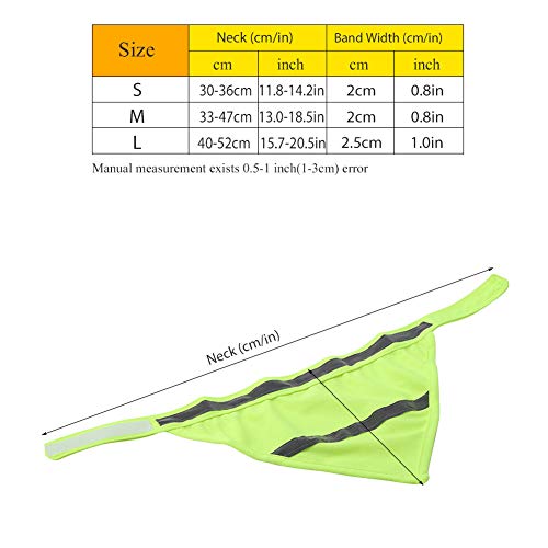 Hund Bandanas Reflektierende Sicherheit Hund Schal Dreieck Streifen Haustier Hundehalsband Personalisierte Neon Farbe Sichtbarkeit Produkte Halstuch(M Fluorescent Yellow)