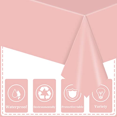 Miniatura 3 de Yaavaaw 2 Piezas 137 274cm Mantel Desechable Con Rosa,Mantel De Plastico Rectangular Impermeable Y Antimanchas,Decoración De Mesa Para Cumpleaños Infantil,Exterior Jardin,Fiesta,Bodas,Navidad