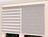TROYAHOME®️ Doppelrollo Klemmfix Ohne Bohren Duo Rollo Fenster Rollo Easyfix (Natur, 40 x 150 cm ( Stoffbreite 37 cm)