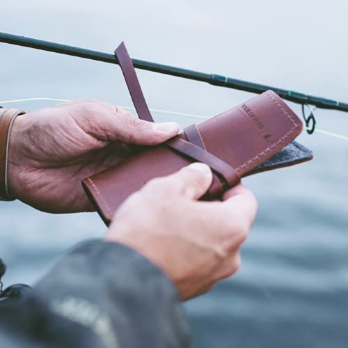Leather And Wool Fly Fishing Wallet With Wool Felt Interior And Leather Tie Handmade In Usa Book Of Flies (Burgundy) #TOP4