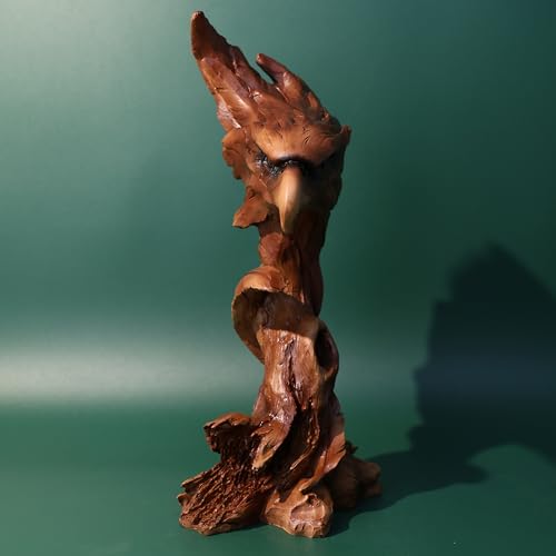 Estatua cabeza de águila en resina marrón 13.7in miniatura 4