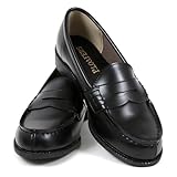 [アキリコ] ローファー ベーシック シンプルデザイン 抗菌防臭素材 ブラックインソール ブラック 24cm