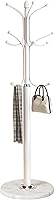 Vista 11 de Kertnic Perchero de metal con base de mármol natural, árbol de pasillo independiente con 12 ganchos para colgar bufanda, bolsa, chaqueta, Negro