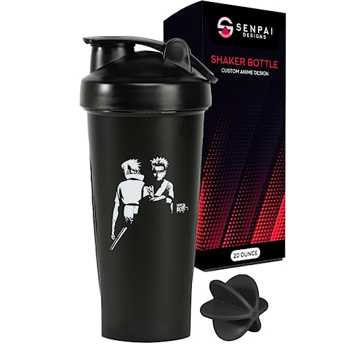 Dragon Ball Shaker Bottle: Unleash Super Saiyan Power in Every Sip! 7 Senpai Designs Anime Shaker Bottle - 20 Ounce - Shaker Bottle with Shaker Ball - Nutrient Shake - Protein Shake, Meal Prep & Replacement - Gym Workout Bottle - Anime (Black)