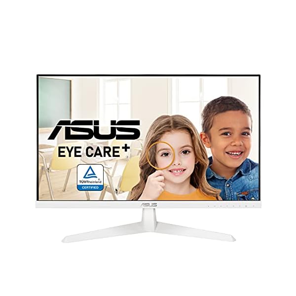 Monitor ASUS Eye Care VY249HE-W: 23.8 Pulgadas, FHD (1920 x 1080), IPS, 75 Hz, IPS, 1ms (MPRT), FreeSync, Eye Care Plus, Aumento de Color, Filtro de luz Azul, Antiparpadeo, Tratamiento Antibacteriano