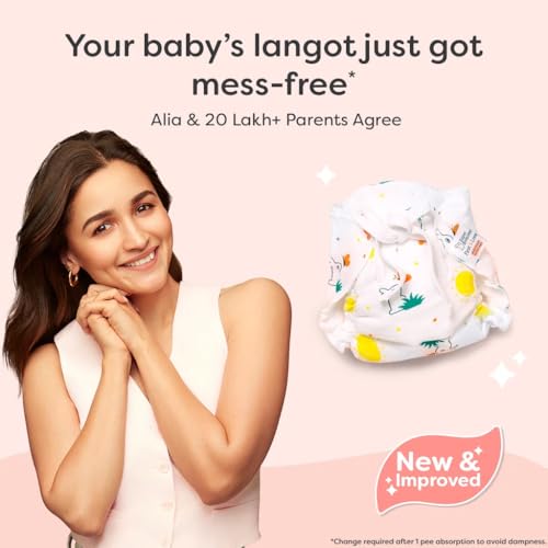 Image of SuperBottoms DryFeel Baby Langot 0-6 months l Organic Cotton Modern Baby Nappy l Mess-free Langot with Gentle Elastics l Super DryFeel Top Layer l Diaper-free Time Essential | 3 Pack