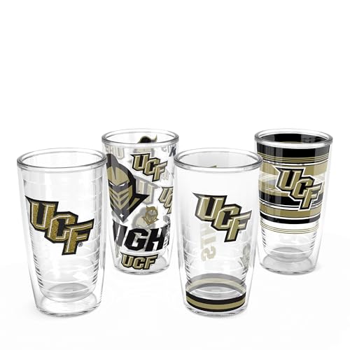Tervis UCF Knights - Assorted Made in USA Double Walled Insulated Tumbler Travel Cup Keeps Drinks Cold & Hot, 16oz 4pk, Classic