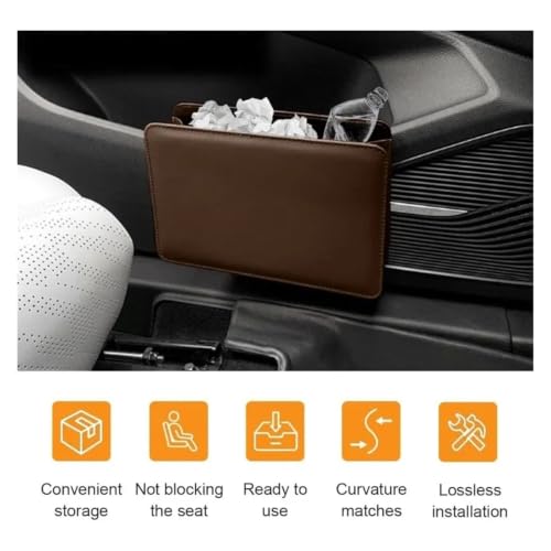 Bote basura universal para coche e interior impermeable marrón 3