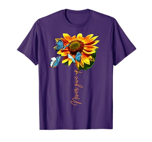 Sunflower Never Give Up Multiple Sclerosis Butterflies T-Shirt