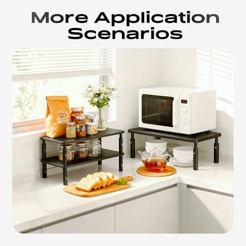Canyora Computer Monitor Stand Riser for Desk, 3 Height Adjustable PC Laptop TV Desktop Monitor Stand Shelf, Metal Short Printer Table, Stand Riser for Desk, Office Desk Organizers and Accessories, 2 Pack — view 8