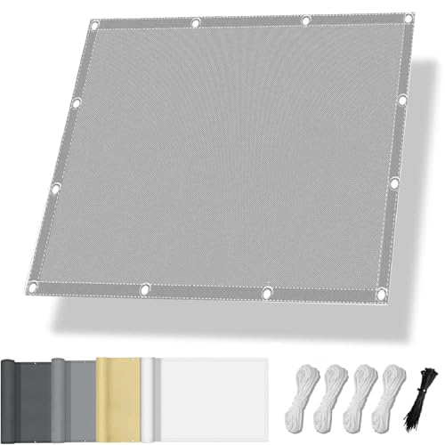 Toldo vela de sombra rectangular exterior terraza patio jardin gris claro resistente al desgarro 2