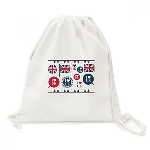 Sac à dos cordon Union Jack Royaume-Uni en toile pour transporter vos affaires