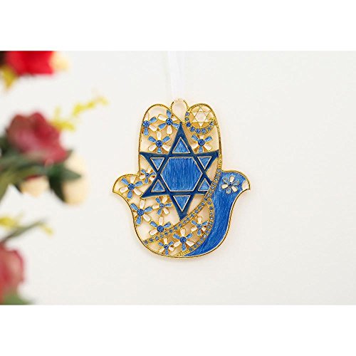 Matashi Hanging Hamsa Wall Decor Ornament With Crystals (Pewter) Decoration Good Luck Home Decor Jewish Wall Mounted Art Hanging Pendant Charm Spiritual Gift For Holiday Festival(Star Of David) #TOP2