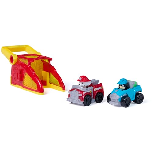 PAW Patrol Marshall Pup Squad Launchers with Rex Vehicle 2-Pack, Kids Toys for Boys and Girls Ages 3 and Up