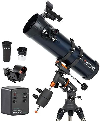 Celestron - AstroMaster 130EQ-MD Newtonian Telescope - Reflector Telescope for Beginners - Fully-Coated Glass Optics - Adjustable-Height Tripod - BONUS Astronomy Software Package