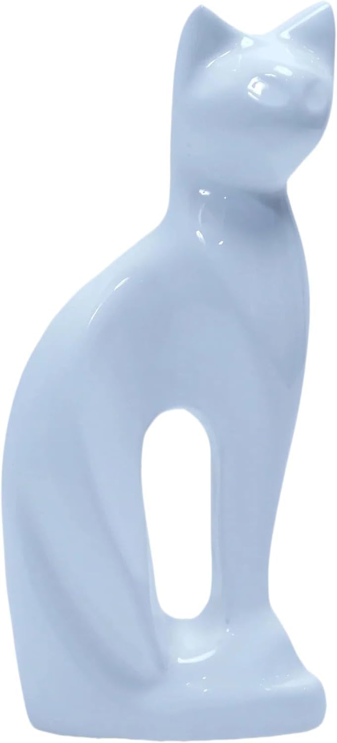 Urn for Ashes Charming Funeral Memorial Cremation Cat Figurine Pet Love Urns Decorative|Alloy|(White Cat,9") RCM01-01