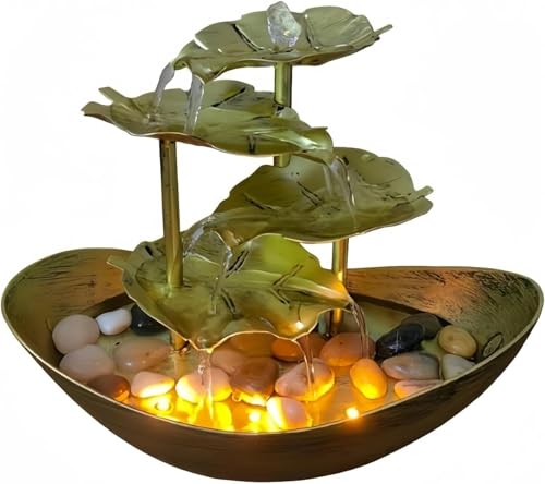 Ziuuihu滝 waterfall プール 滝 滝 インテリア 噴水 卓上卓上噴水 デスクトップ噴水 ミニ滝 樹脂 室内噴水 風水 玄関 置物 インテリア 加湿器 流水 LEDライト付き 工芸品 開運 装飾 卓上用飾り 部屋 オフィスに対応 ヨガ 瞑想に