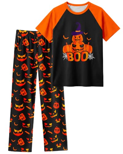 Image of PASHOP Boys Pajamas Little Big Boys Pajamas Short Sleeves and Pants 2 Pieces Summer Pjs Set Kids Boy Sleepwear Size 8-14