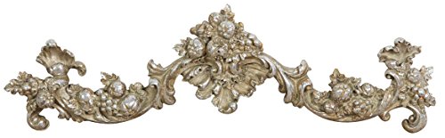 Biscottini Fregio Legno 42x12 cm Made in Italy | Fregi per mobili e pareti | Fregi in Legno Decorativi per mobili e pareti con Finitura Anticata