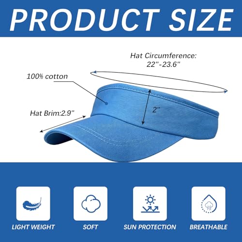 Image of Adjustable Sport Sun Visor Hats Bulk Solid Color Blank Golf Cap Anti Ultraviolet for Beach Tennis Baseball