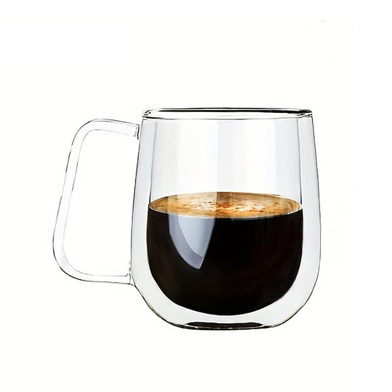 Set de 2 mugs de vidrio doble pared 11.84 oz miniatura 5