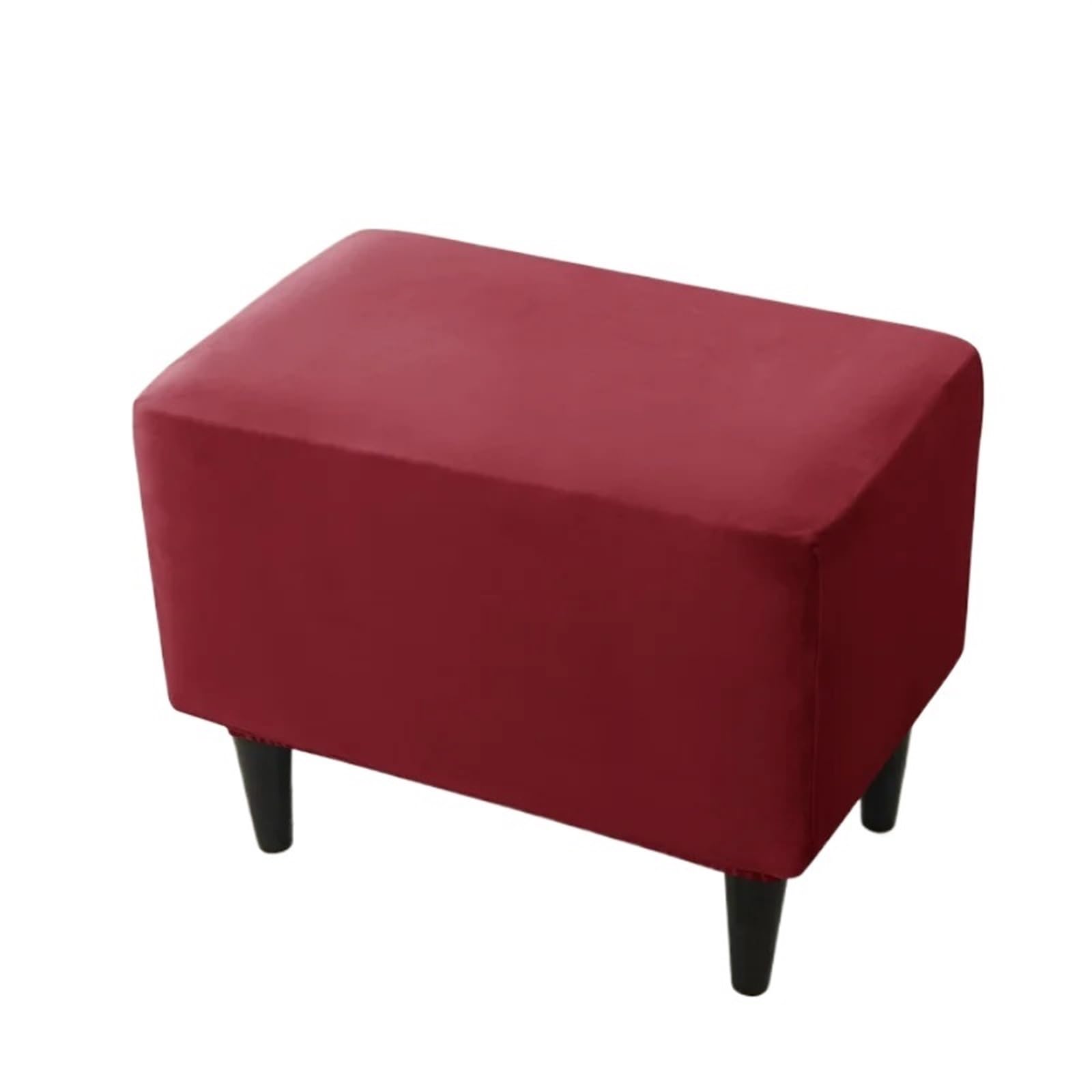 YXINAER Foot Stool Cover Velvet Elastic Ottoman Stool Cover Rectangle Bedroom(B15 Footstool Cover)