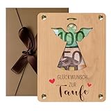 Taufgeschenk Geldgeschenk Holzkarte Für Jungen Mit Engel Motiv, Geldgeschenk Verpackung Taufe Geschenk, Taufgeschenke Jungen, Taufe Geschenk Mit Umschlag Für Feierliche