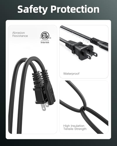 Image of Superer 8Ft 2 Prong AC Charger Cord Fit for ONN 100008736, Fit for JBL Partybox 310 110, 320 120 1000 710 100 300 On-The-Go Speaker Charging Replacement Power Supply - (ETL Listed Cable)