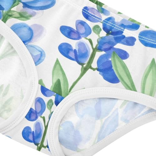 Fun Toddler Girls Underwear 2t Cotton Girl Panties Cute Painted Bluebonnet Flowers Leaves Briefs Kids Undies4