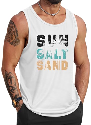 Image of VOGSTART Mens Hawaiian Beach Tank Tops Summer Vacation Muscle Top Graphic Sleeveless Shirts (S-3XL)