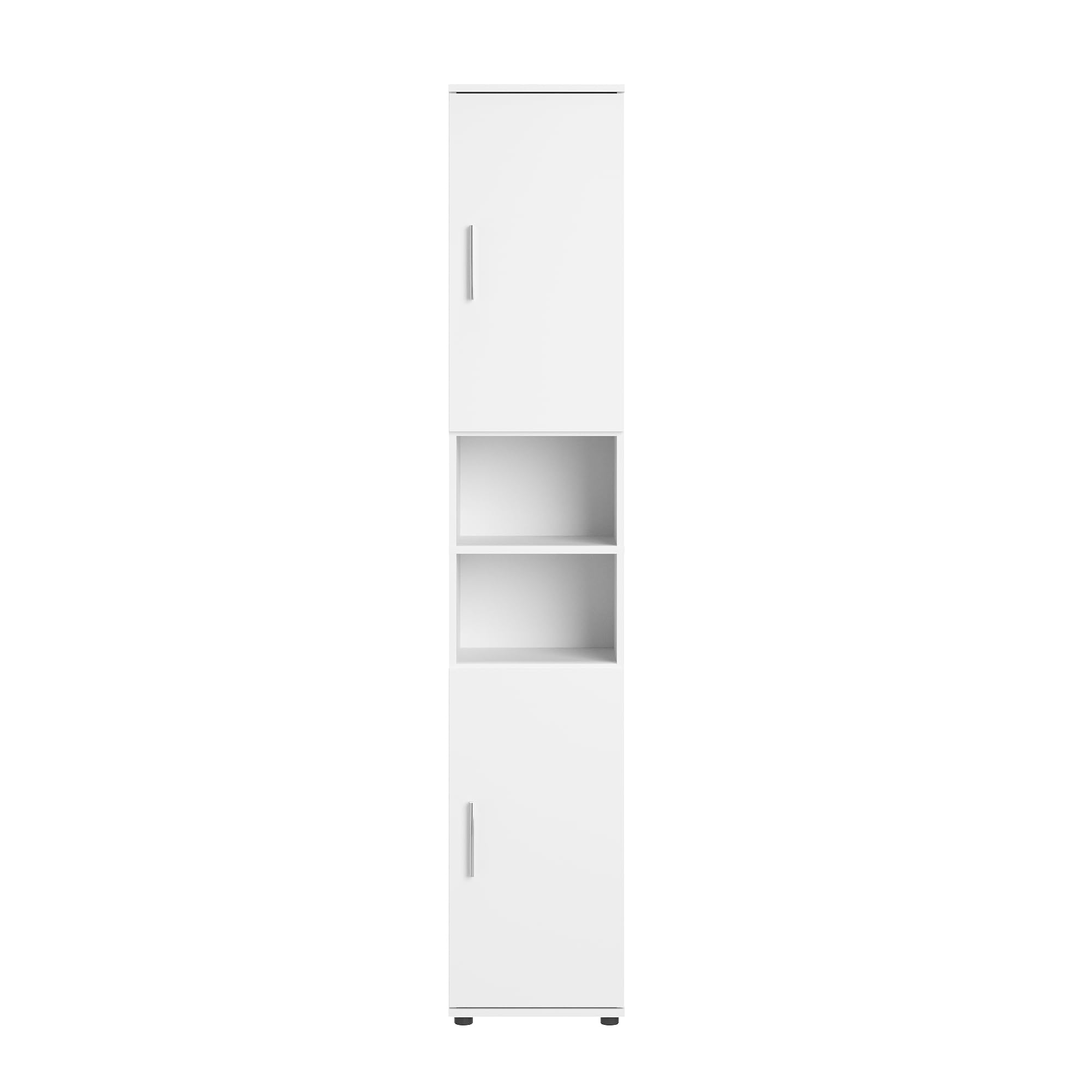 Home Collective Badezimmerschrank schmal - Hochschrank Badschrank mit 6 Fächern, Badezimmer Aufbewahrung, Mehrzweckschrank für Bad, Keller & Hauswirtschaftsraum | 35x35x187 cm (BxTxH) | Weiß