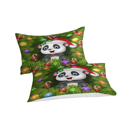 Housse de couette panda de Noël avec fermeture éclair