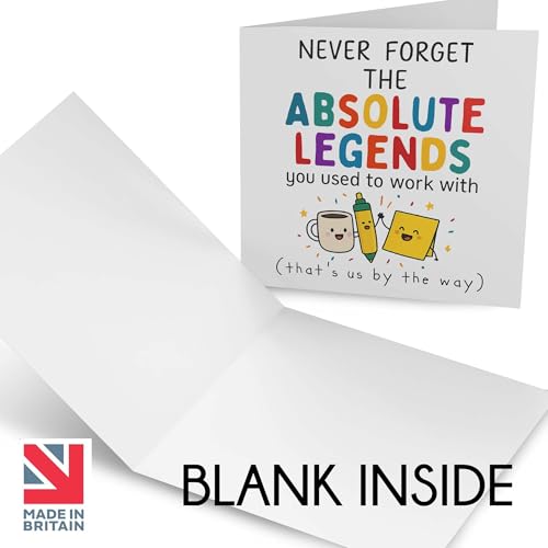 Funny Leaving Card for Colleague – Goodbye Cards for Coworker – Quirky Office – Never Forget The Absolute Legends You Used To Work With – Made in Britain – Funny Farewell for Work Friend - Image 2