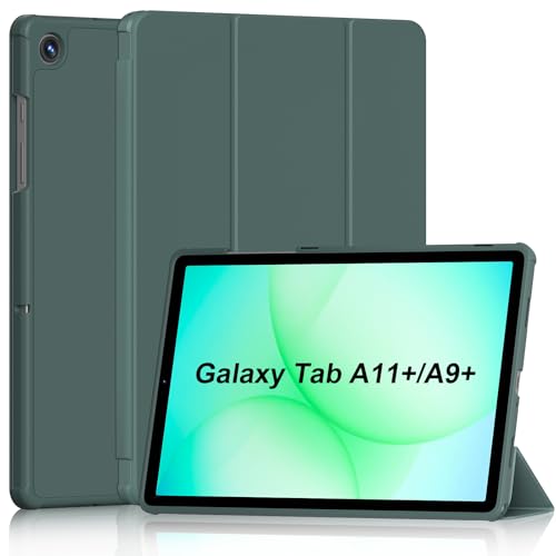 Coque Galaxy Tab A11+ légère avec dos souple antichoc vert foncé