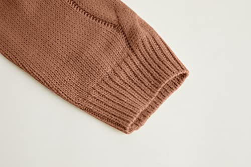 Apbondy Girls Cardigan Cable Knit Open Front Long Sleeve Belted Casual Sweaters Outerwear Coat Pockets Orange 9-10 Years #TOP5